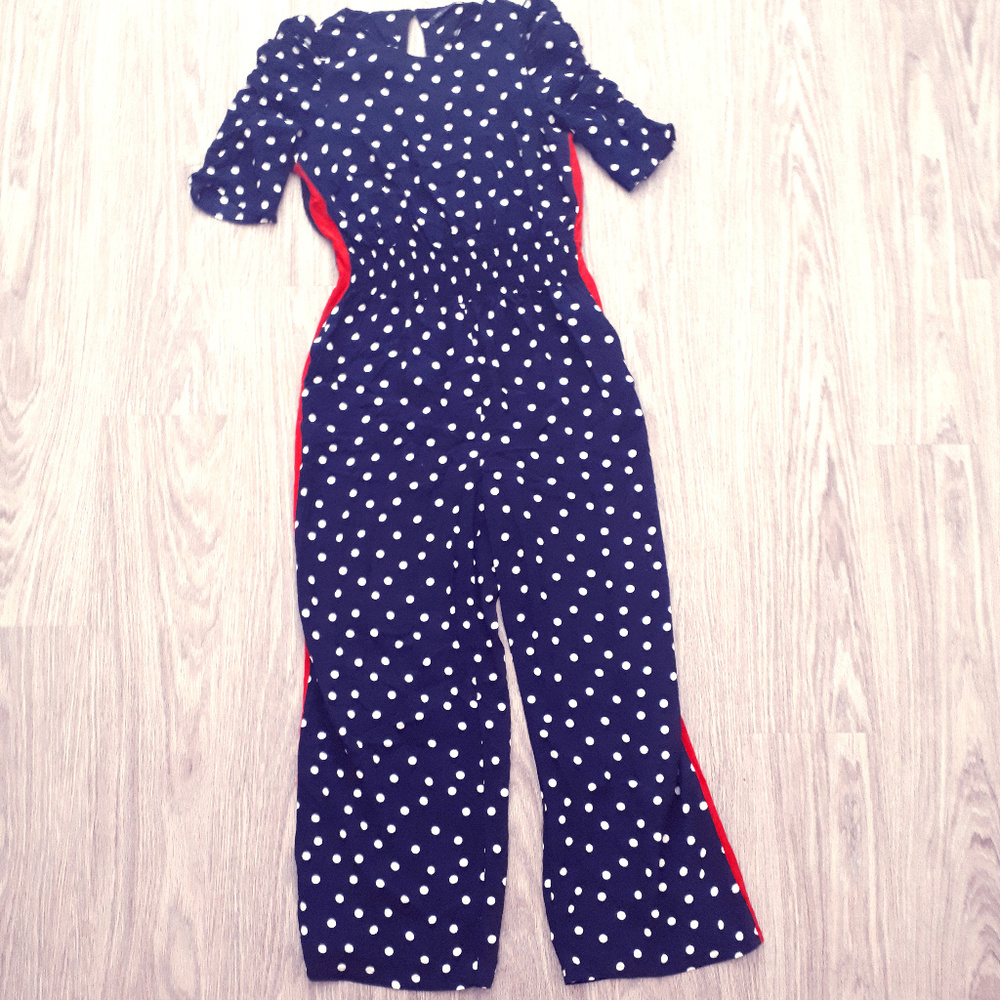 M&S Polka Dot Jumpsuit with smocked waist